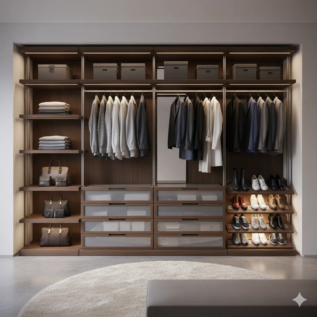 Moderni vaatekaappijärjestelmä